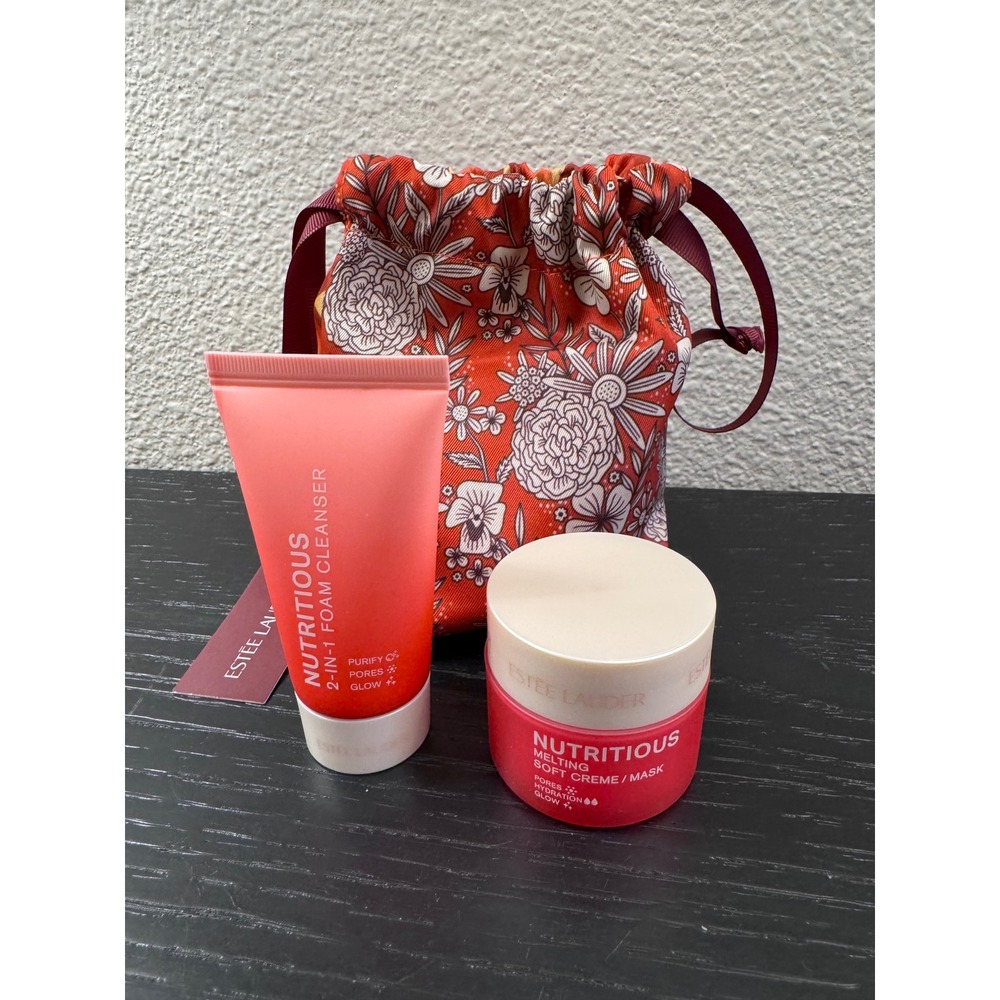 Estee Lauder Nutritious Glow Foam Cleanser Creme/Mask Essence Lotion Set